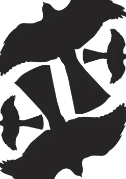 MotFågel, klistremerke, rovfuglsilhuett