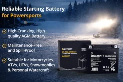 Motorsykkelbatteri AGM 12 V, 18 Ah