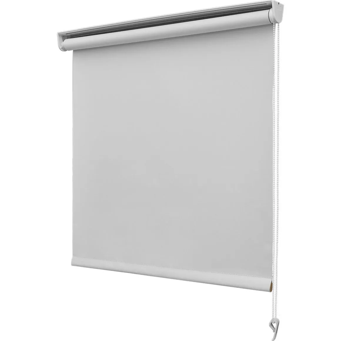 Mørkleggende rullegardin, skruefri med kulekjede, hvit