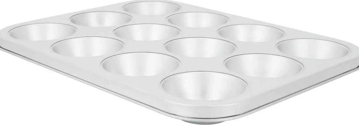 Muffinsbrett for 12 muffins, rustfritt stål, 37 x 28 cm