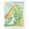 Naga Skandinavia-kart til vegg, laminert 97x67 cm