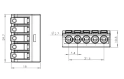 Necore toppklemme for 5 ledere, 0,2–2,5 mm2, 8-pakning