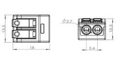 Necore toppklemme for 2 ledere, 0,2–2,5 mm2, 16-pakning