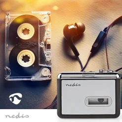 Nedis kassett-til-MP3-omformer med kassettspiller