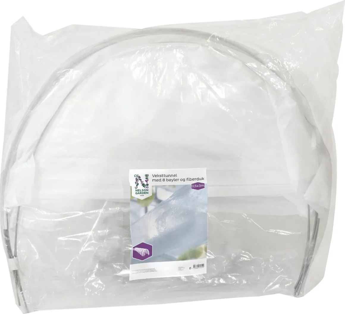 Nelson Garden tunneldrivhus fiberduk, 0,5 x 3 meter