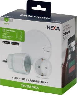 Nexa Smart Hub BLE-1915 og 2 plug-in-mottakere MYCR-3200
