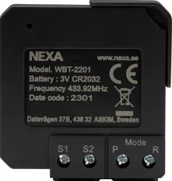 Nexa WBT-2201 batteridrevet innbyggingssender