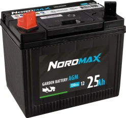 Nordmax Garden AGM-batteri på 12 V, 25 Ah med polstilling 1