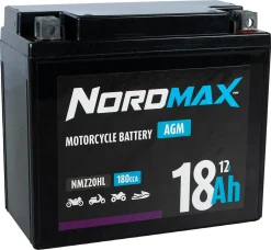 Nordmax NMZ motorsykkelbatteri AGM 12 V, 18 Ah