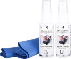 North skjermrens med pusseklut for mobil, 2 x 30 ml