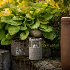 Northlight solcellebelysning minipullert i stein-look 30 cm
