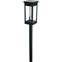 Northlight solcellelykt på spyd svart 53 cm