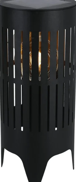 Northlight solcellelykt sylinderformet, svart metall