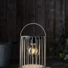Northlight solcellelykt kurvlykt sylinder, grå