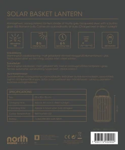 Northlight solcellelykt kurvlykt sylinder, grå
