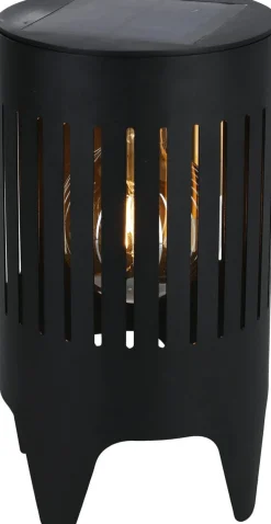 Northlight solcellelykt sylinderformet, svart metall
