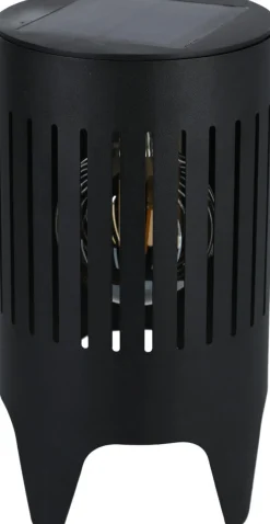 Northlight solcellelykt sylinderformet, svart metall