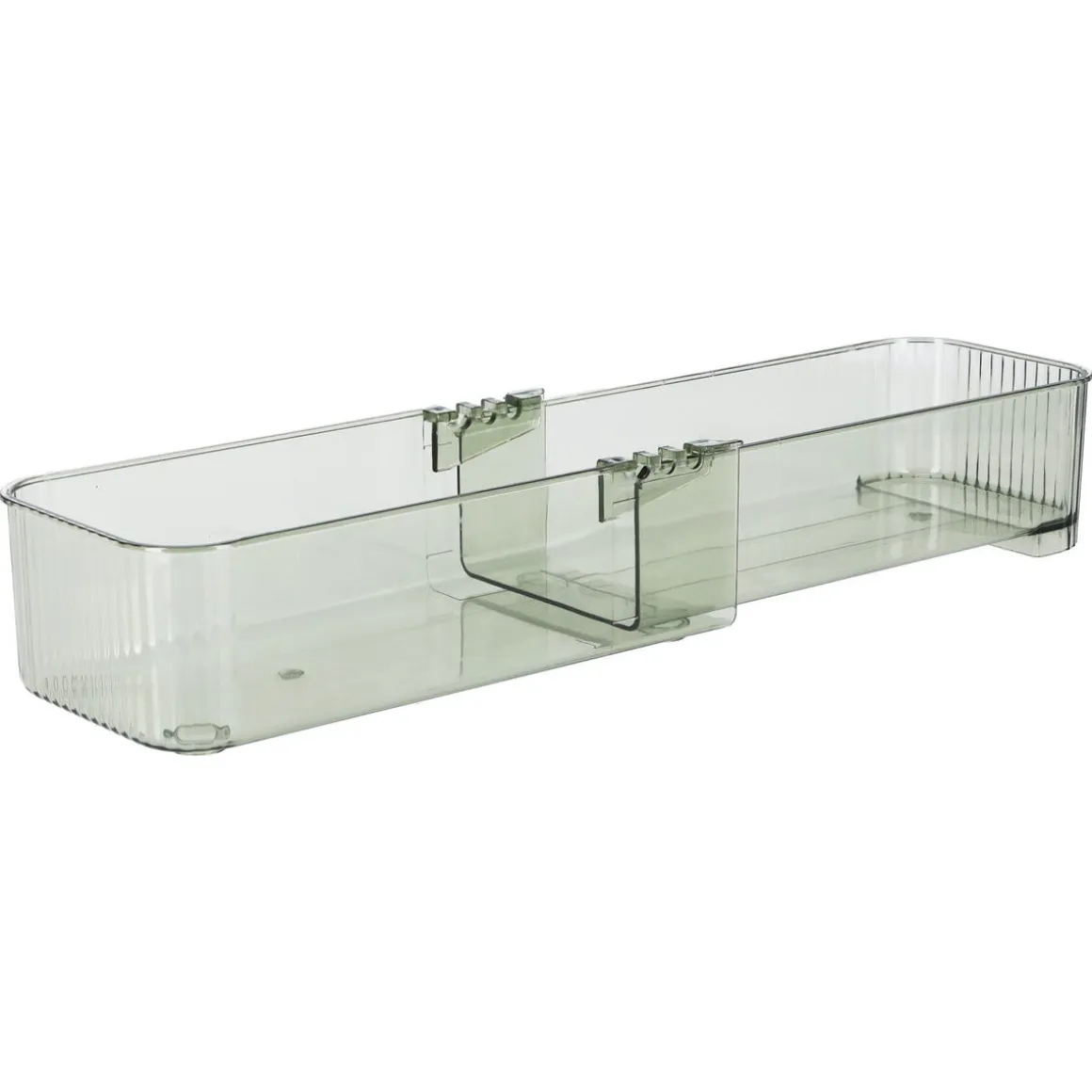 Oppbevaringsboks justerbar transparent grønn 23–36,5 cm