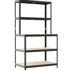 Oppbevaringshylle med arbeidsbenk, 100 x 30 x 180 cm