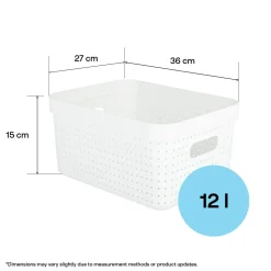 Oppbevaringskurv Neat, hvit, resirkulert plast