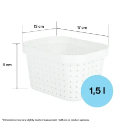 Oppbevaringskurv Neat, hvit, resirkulert plast