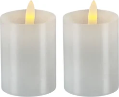 Oppladbare LED-kubbelys, 5 x 6,5 cm, 2-pakning