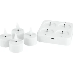 Oppladbare LED-telys 4-pakning Northlight med lader