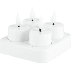 Oppladbare LED-telys 4-pakning Northlight med lader