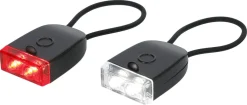 Oppladbar hvit og rød mini-LED med strikk, 2-pakning