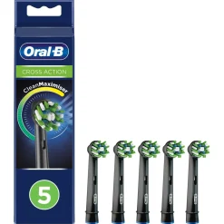 Oral-B Cross Action børstehoder, 5-pakning, svart