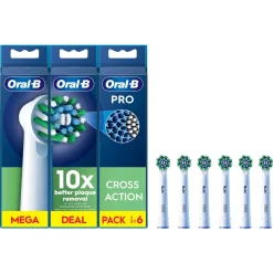 Oral-B Pro Cross Action børstehoder, hvit