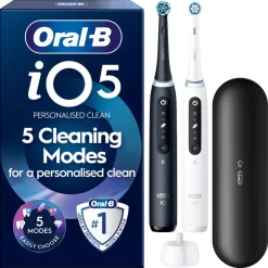 Oral-B iO5 Duo elektrisk tannbørste, 5 børstemodi, 2-pakning