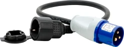 Overgangskabel CEE 230 V til Schuko, 0,5 m, Gelia