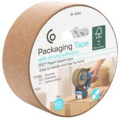 Pakketape FSC brun, 50 mm x 50 m