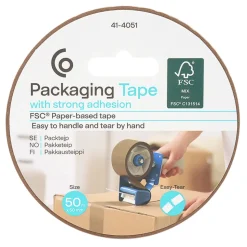 Pakketape FSC brun, 50 mm x 50 m