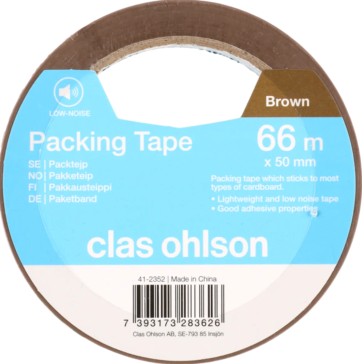 Pakketeip stille avriving brun 50 mm x 66 m