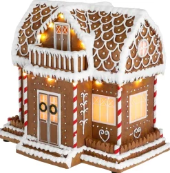 Pepperkakehus, juleby med LED-belysning