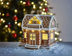 Pepperkakehus, juleby med LED-belysning