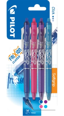 Pilot Frixion Clicker kryssordpenn, 4-pakning