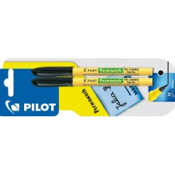 Pilot Permawash tekstilpenn svart, 2-pakning
