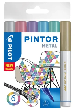 Pilot Pintor Metal merkepenn, 6-pakning