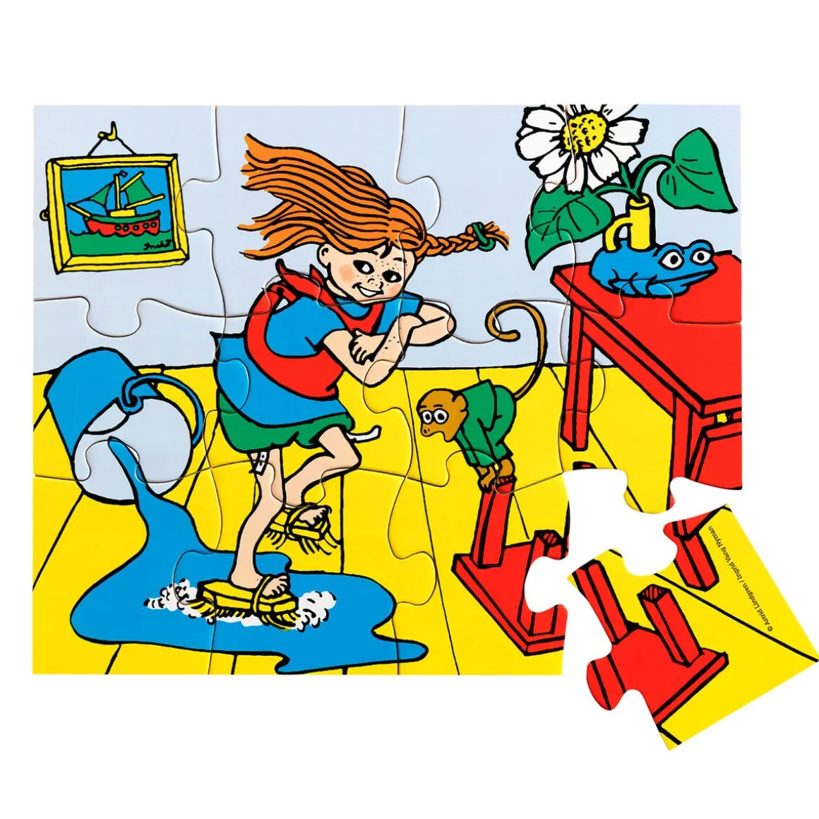 Pippi trepuslespill 12 biter, fra 3 år