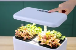 Plantelys LED med selvvannende potter og timer