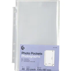 Plastlommer fotoalbum A5 refill, transparent