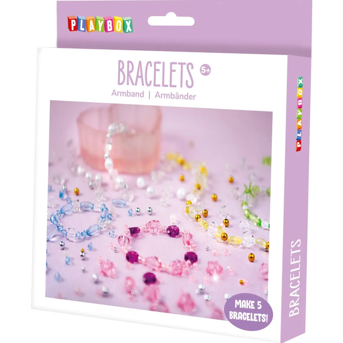 Playbox perlesett armbånd, pastell, fra 5 år