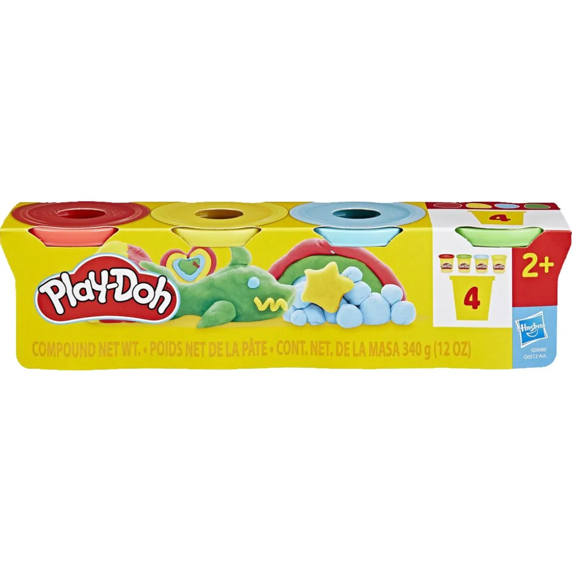 Play-Doh modelleringsleire 4-pakning, fra 2 år