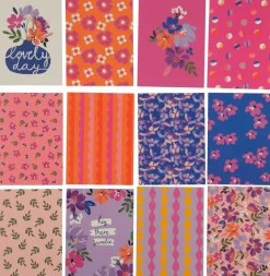Postkortpakke med blomstermotiver og konvolutter, 12-pakning