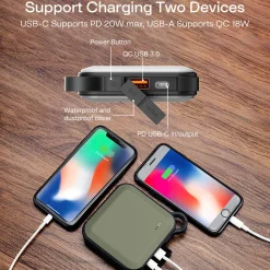 Powerbank 10050 mAh med lykt