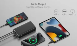 Powerbank med kabel, USB-C, 20 000 mAh