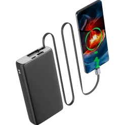 Powerbank med kabel, USB-C, 20 000 mAh